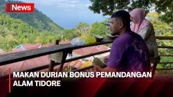 Menikmati Durian dengan Pemandangan Puncak Gunung Tidore