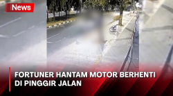 Fortuner Hantam Motor Terekam CCTV di Kembangan, Wanita di Atas Motor Terlempar 3 Meter