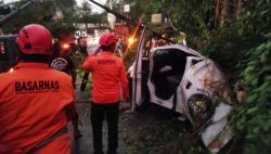 Dramatis, Tim SAR Evakuasi Pengemudi Mobil Tertimpa Pohon Tumbang di Solo