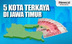 Infografis 5 Kota Terkaya di Jawa Timur
