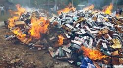 Bea Cukai Sumbagbar Musnahkan 7 Juta Batang Rokok Ilegal Senilai Rp8,6 Miliar<