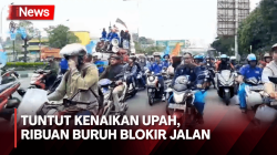 Blokir Jalan Utama di Bekasi, Ribuan Buruh Tuntut Kenaikan Upah