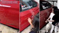 Viral Anak Kecil Tulis Kata I Love di Mobil Sport Kesayangan Ayahnya Pakai Batu