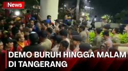 Tuntut Kenaikan UMK,  Buruh Nyaris Baku Hantam dengan Petugas di Tangerang