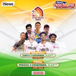 Alwi dan Dejan/Gloria Berlaga di Perempat Final Syed Modi International 2023, Live di iNews New Home of Badminton