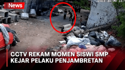 Aksi Siswi SMP Kejar Pelaku Penjambretan Terekam CCTV