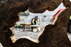 Petugas UPS Badan Air Pasar Minggu Ubah Sampah Kayu jadi Furnitur Cantik