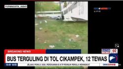 Update Korban Tewas Bus Terguling Tol Cipali Jadi 12 Orang