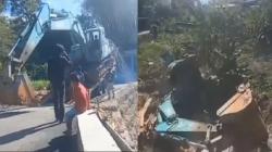 Ngeri, Kecelakaan Ekskavator Jatuh ke Jurang Sedalam 20 Meter di Enrekang