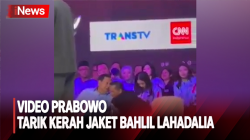 Video Lengkap Prabowo Tarik Kerah Jaket Menteri Bahlil saat Debat Cawapres yang Viral di Medsos