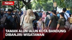 Long Wekeend Nataru, Wisatawan Padati Taman Alun-Alun Kota Bandung 