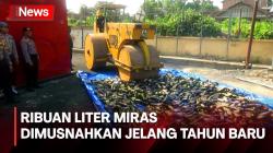 Jaga Kamtibmas, Polisi Musnahkan Ribuan Liter Miras Jelang Tahun Baru di Bojonegoro