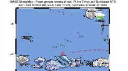 Gempa Terkini M4,9 Guncang Sumbawa NTB, Getaran Terasa hingga Bima<