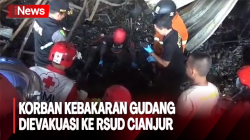 Tiga Korban Kebakaran Gudang Ditemukan dan Dievakuasi ke RSUD Cianjur
