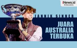 Infografis Jannik Sinner Juara Australia Terbuka 2024