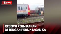 Tak Ada Lahan Kosong, Warga Gelar Resepsi Pernikahan di Tengah Perlintasan KA