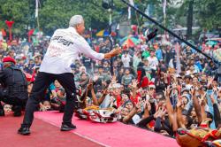 Kedatangan Ganjar Pranowo di Kota Malang Disambut Kesenian Bantengan