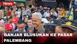 Momen Ganjar Blusukan ke Pasar Pasar Palimo dan 16 Ilir Palembang, Teriakan Presiden Menggema