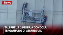 2 Pekerja Tergantung di Gedung UNJ usai Tali Gondola Putus, Evakuasi Berjalan Dramatis