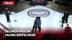 Momen Akrab Ketiga Paslon Saling Berpelukan usai Debat Pilpres Terakhir
