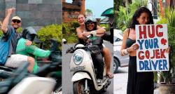 Viral, Tren Turis di Bali Pamer Peluk Abang Ojol, Netizen: Lihat Gini Saja Senang Banget 