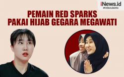 Infografis Viral Pemain Red Sparks Pakai Hijab Gegara Megawati