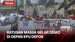 Ratusan Massa Gelar Demo di KPU Depok, Kritik Pelaksanaan Pemilu 2024
