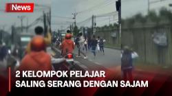 Ngeri, 2 Kelompok Pelajar Saling Serang dengan Sajam di Tengah Jalan