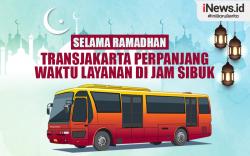 Infografis Transjakarta Perpanjang Layanan saat Jam Sibuk selama Ramadhan 