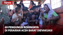 Puluhan Pengungsi Rohingnya yang Terombang-ambing di Perairan Aceh Barat Dievakuasi