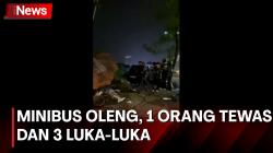Minibus Oleng dan Tabrak Pedagang, 1 Orang Tewas dan 3 Luka-Luka