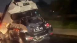 Penampakan 3 Kendaraan Tabrakan Beruntun di Tol Purbaleunyi, 2 Minibus Tumpang Tindih