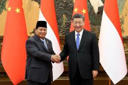 Senyum Prabowo Bersalaman dengan Presiden China Xi Jinping