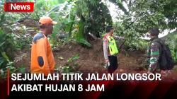 Sejumlah Titik Jalan di Kuningan, Jawa Barat Longsor akibat Hujan Selama 8 Jam