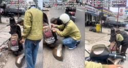 Viral Solidaritas Anak Vespa Bantu Bapak yang Alami Kerusakan Mesin di Jalan Raya