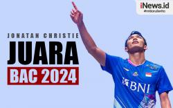 Infografis Jonatan Christie Juara Badminton Asia Championship 2024!