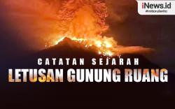 Infografis Catatan Sejarah Letusan Gunung Ruang di Pulau Tagulandang 