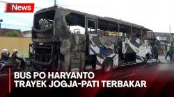 Detik-Detik Bus PO Haryanto Terbakar di Ring Road Barat Yogyakarta