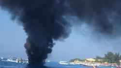 Speedboat Terbakar di Perairan Gili Trawangan, Kapten Kapal Terluka<