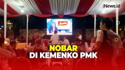Nobar Indonesia U-23 vs Uzbekistan U-23 di Kemenko PMK, Penonton Disajikan Makanan Gratis