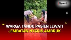 Viral Jembatan Nyaris Ambruk di Padang Lawas, Warga Tandu Pasien Sejauh 1 Km 