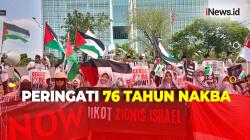 76 Tahun Nakba, Ratusan Orang Gelar Aksi Minta Hentikan Genosida Terhadap Palestina di Depan Kedubes AS