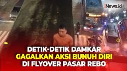 Aksi Damkar Gagalkan Pria yang Coba Bunuh Diri dari Flyover Pasar Rebo Jakarta Timur