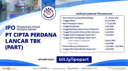 PT Cipta Perdana Lancar Tbk Tawarkan IPO Saham di Rentang Rp100-Rp105