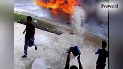 Dua Sepeda Motor 'Adu Banteng' di Singkawang hingga Terbakar, Tiga Korban Dilarikan ke Rumah Sakit