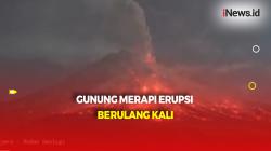 Gunung Merapi Kembali Semburkan Lava Pijar Berulang Kali