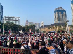 Ribuan Polisi Berjaga di Monas untuk Amankan Aksi Bela Palestina