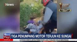 Berkendara Sambil Bercanda, Pengendara Motor di Bangkalan terjun ke Sungai