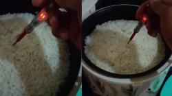 Viral Pria Ini Kaget Kesetrum Nasi saat Mau Makan, Netizen: Beli Beras yang 220V di Mana Bang?