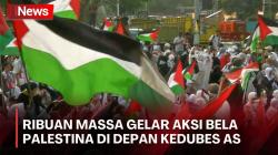 Pemimpin Hamas Meninggal, Massa Aksi Bela Palestina Geruduk Kedubes AS di Jakarta 